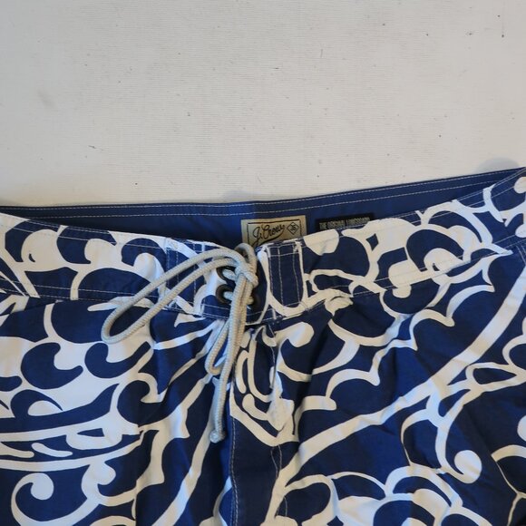 Men's Blue and White Swim Shorts - Picture 3 of 7